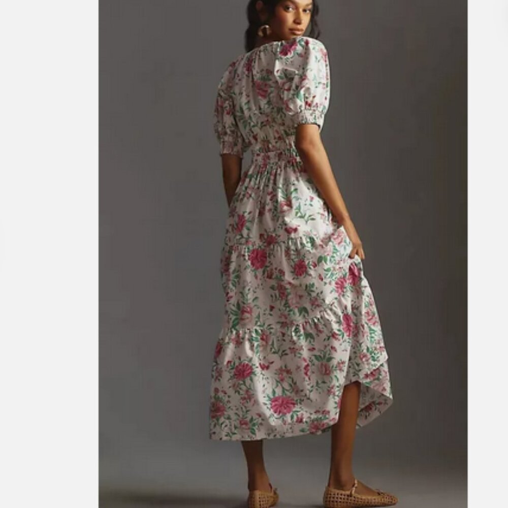 Anthropologie The Somerset Maxi Dress Puff-Sleeve Floral Cottagecore XL NWT - Picture 4 of 6